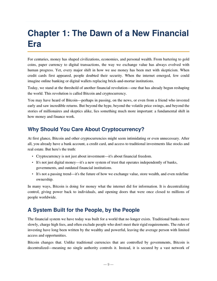 Chapter 1: The Dawn of a New Financial Era